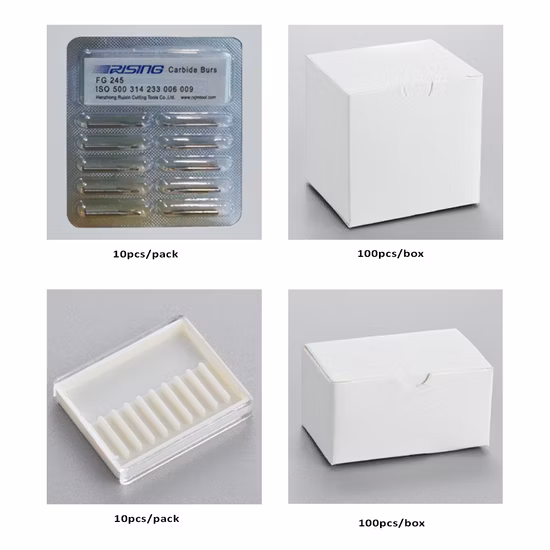 Fabricante de equipamentos de fresagem odontológica mais vendidos FG Haste Corte transversal reto Corte de fissuras Broca de liga dura FG557 ISO 107/010