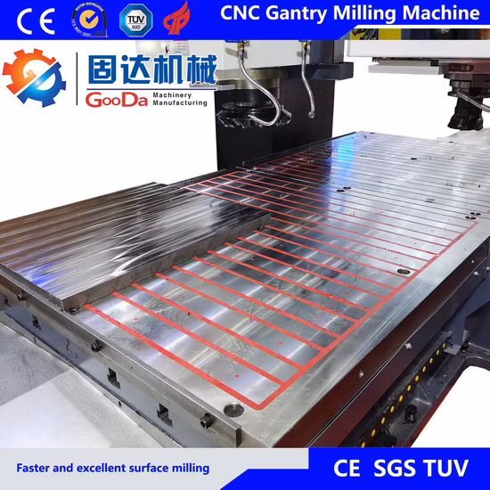 Fresadora vertical CNC Máquina-ferramenta Pórtico Fresagem com duas máquinas separadas de corte grosseiro e fino Perfuração Retificação Tipo planar